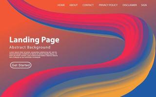 Modern Landing page Template - Fluid Abstract Design gradient background - stock vector