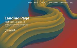 Modern Landing page Template - Fluid Abstract Design gradient background - stock vector