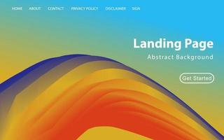 Modern Landing page Template - Fluid Abstract Design gradient background - stock vector