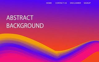 Modern Landing page Template - Fluid Abstract Design gradient background - stock vector