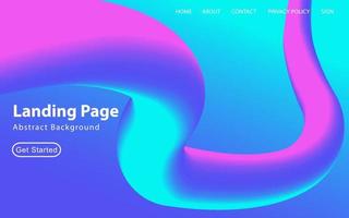 Modern Landing page Template - Fluid Abstract Design gradient background - stock vector