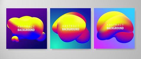 Set of abstract modern graphic elements. Dynamical colored forms and line. Gradient abstract banners with flowing liquid shapes vector