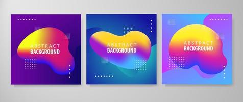 Set of abstract modern graphic elements. Dynamical colored forms and line. Gradient abstract banners with flowing liquid shapes vector