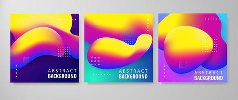 Set of abstract modern graphic elements. Dynamical colored forms and line. Gradient abstract banners with flowing liquid shapes vector