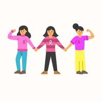 Breast Cancer Awareness Community Vector Illustration