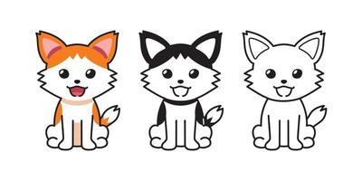 Vector cartoon set of character happy cat