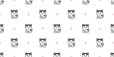 Vector cartoon character cat seamless pattern background