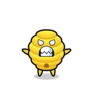 wrathful expression of the bee hive mascot character vector