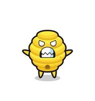 wrathful expression of the bee hive mascot character vector