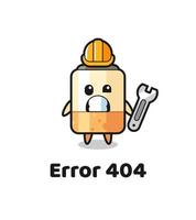 error 404 con la linda mascota del cigarrillo vector