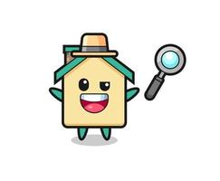 mascota de la casa como un detective que logra resolver un caso vector