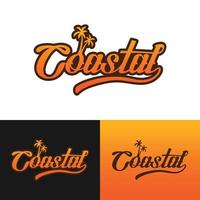 Coastal Wordmark Typography Logo Design Template vector