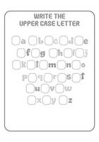 Alphabet Printable Preschool Letters Coloring and Tracing Activity Early Learning vector