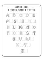 alfabeto imprimible letras preescolares actividad para colorear y rastrear aprendizaje temprano vector