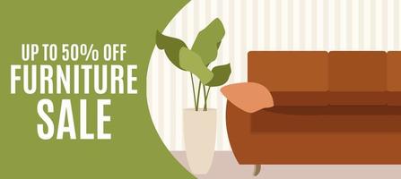 Furniture Sale Template Background. Vector Illustration