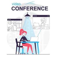 Video conference isolated cartoon concept. vector