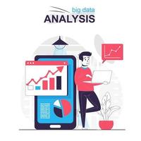 Big data analysis isolated cartoon concept. vector