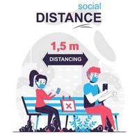 Social distance isolated cartoon concept. vector