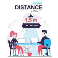 Social distance isolated cartoon concept. vector