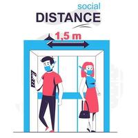 Social distance isolated cartoon concept. vector