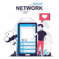 Social network isolated cartoon concept. vector