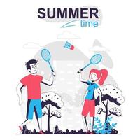 Summertime activity isolated cartoon concept. vector