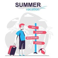 Summer vacation isolated cartoon concept. vector