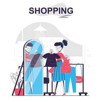 Shopping isolated cartoon concept. vector