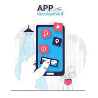 App development isolated cartoon concept. vector