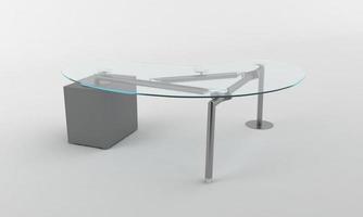 mesa de oficina muebles de disco representación 3d foto