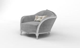 Single Sofa Chair side View furniture 3D Rendering photo