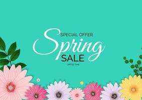 Promotion offer, card for spring sale season vector