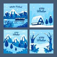 Winter Festival Card Collection vector