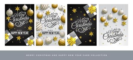 Set of Christmas Greeting Cards vector