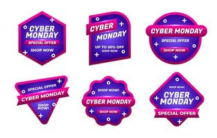 colección de insignias de cyber monday vector