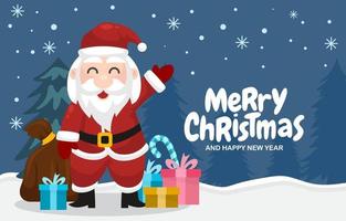 Merry Chirstmas with Santa Claus Background vector