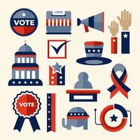 conjunto de iconos de elecciones generales de EE. UU. vector