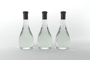 3D Rendered Bottles Mockup Template photo