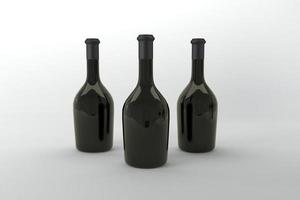 3D Rendered Bottles Mockup Template photo