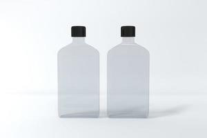 3D Rendered Bottles Mockup Template photo