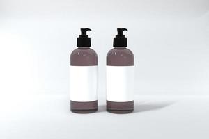 3D Rendered Bottles Mockup Template photo