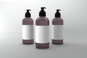 3D Rendered Bottles Mockup Template photo