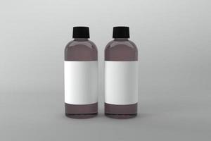 3D Rendered Bottles Mockup Template photo