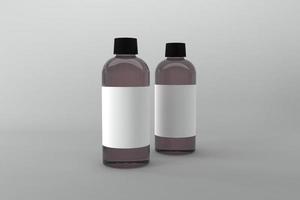 3D Rendered Bottles Mockup Template photo