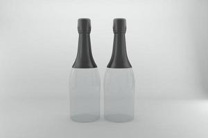 3D Rendered Bottles Mockup Template photo