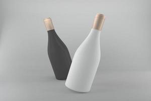 Plantilla de maqueta de botellas renderizadas 3d foto