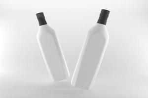 3D Rendered Bottles Mockup Template photo