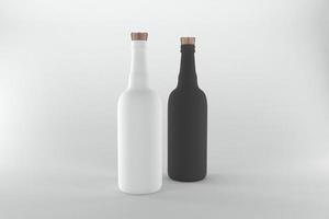 3D Rendered Bottles Mockup Template photo