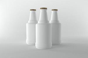 Plantilla de maqueta de botellas renderizadas 3d foto