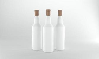 3D Rendered Bottles Mockup Template photo